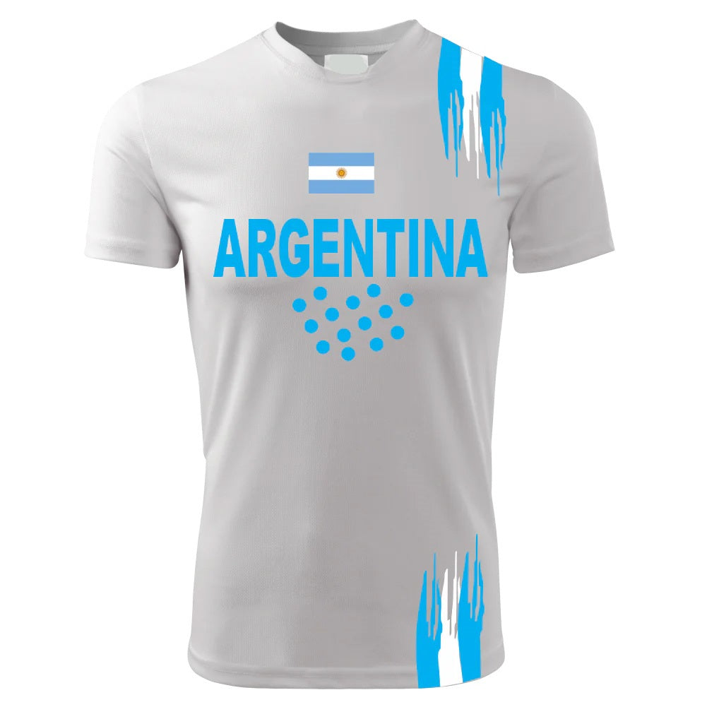 T-Shirt PADEL in Tessuto Dry Fit UNISEX - ARGENTINA - Elasticizzato e Traspirante Maglietta Maglia Sport Super vestibilità Top qualità