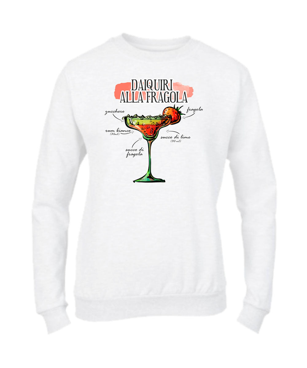 Felpa Girocollo UOMO, DONNA & BAMBIN - DAIQUIRI ALLA FRAGOLA - Super vestibilità Top qualità