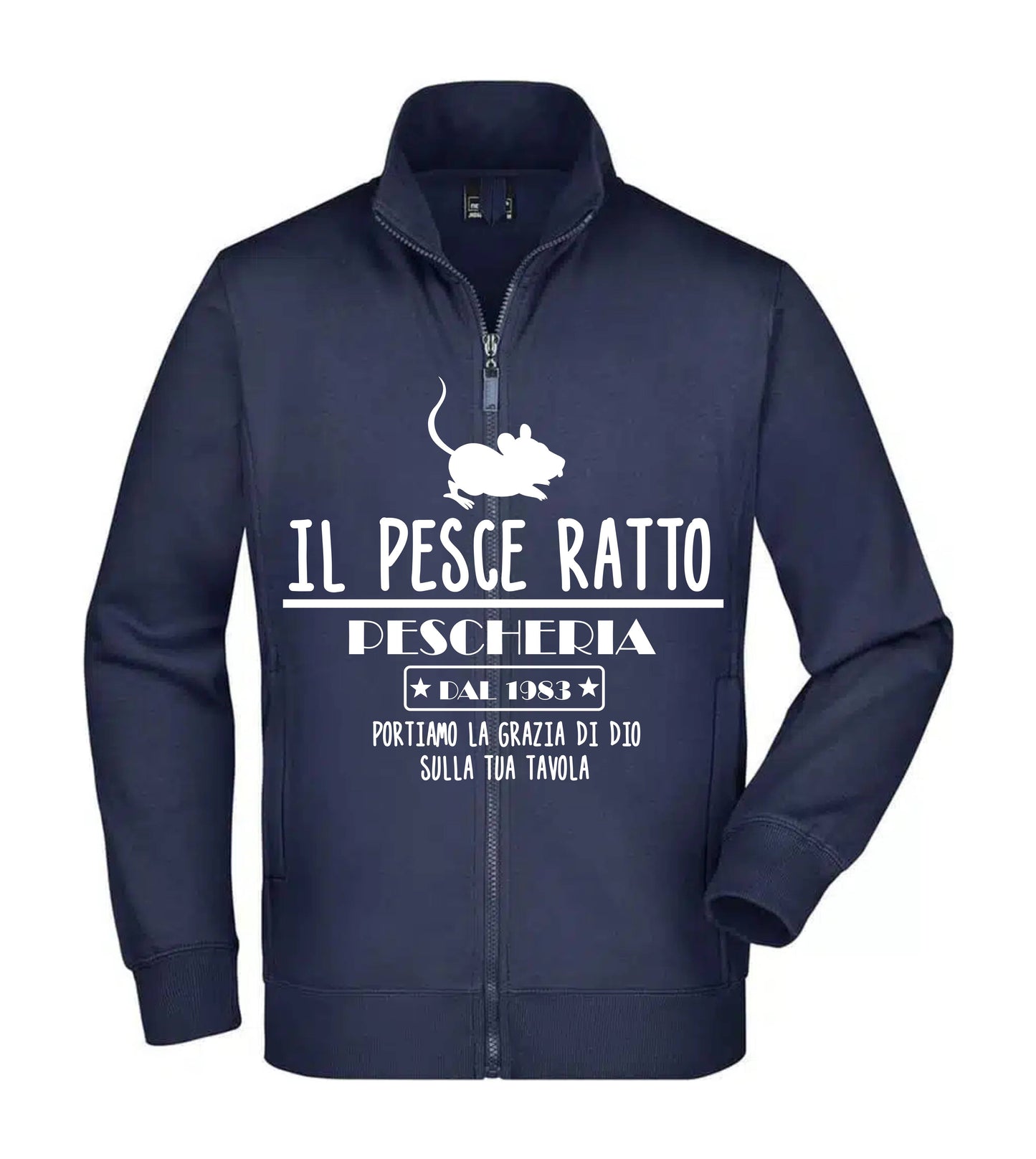 Felpa Unisex Full Zip - IL PESCE RATTO - Super vestibilità Top qualità