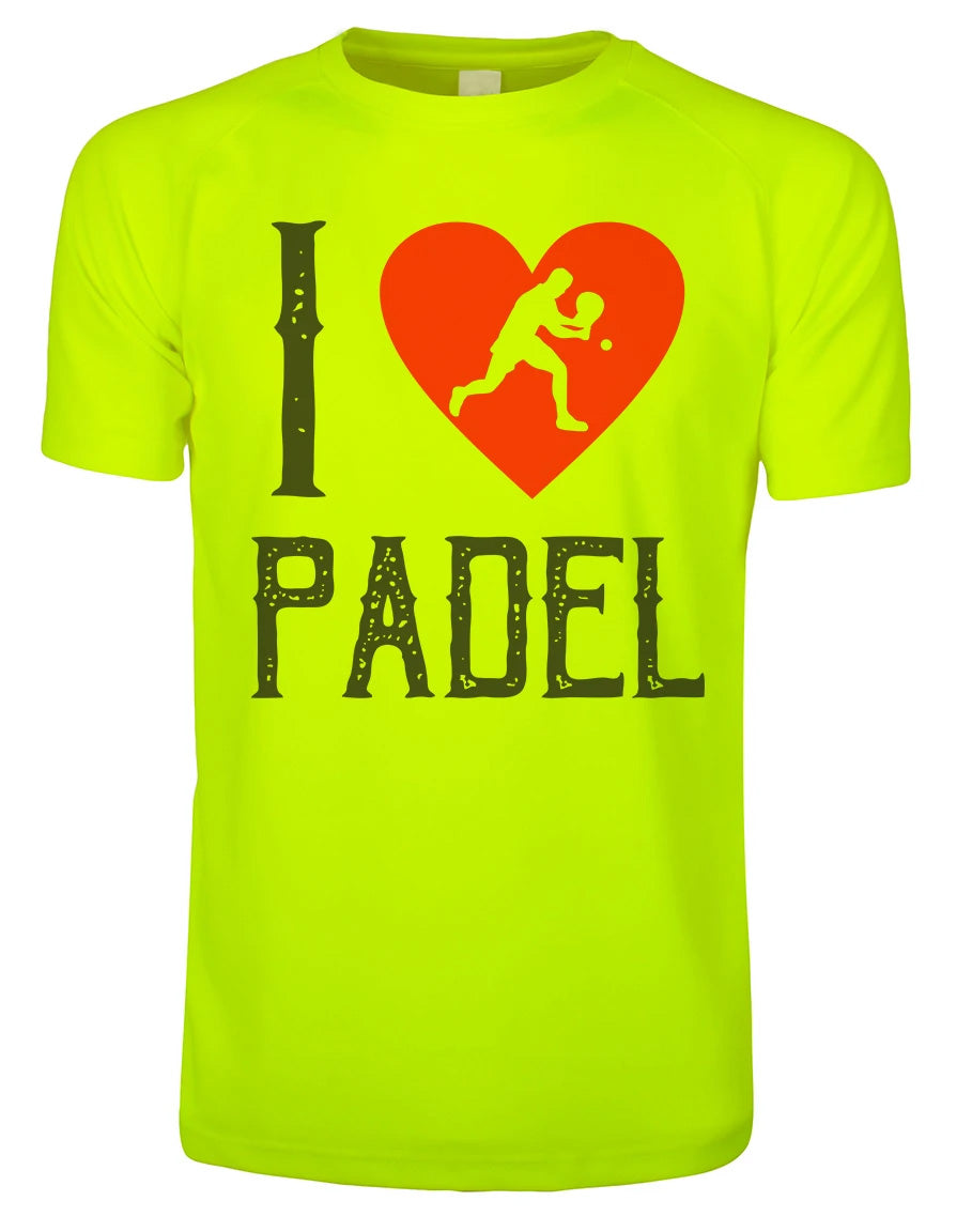 T-Shirt PADEL in Tessuto Dry Fit UNISEX - Padel i Love - Elasticizzato e Traspirante Maglietta Maglia Sport Super vestibilità Top qualità