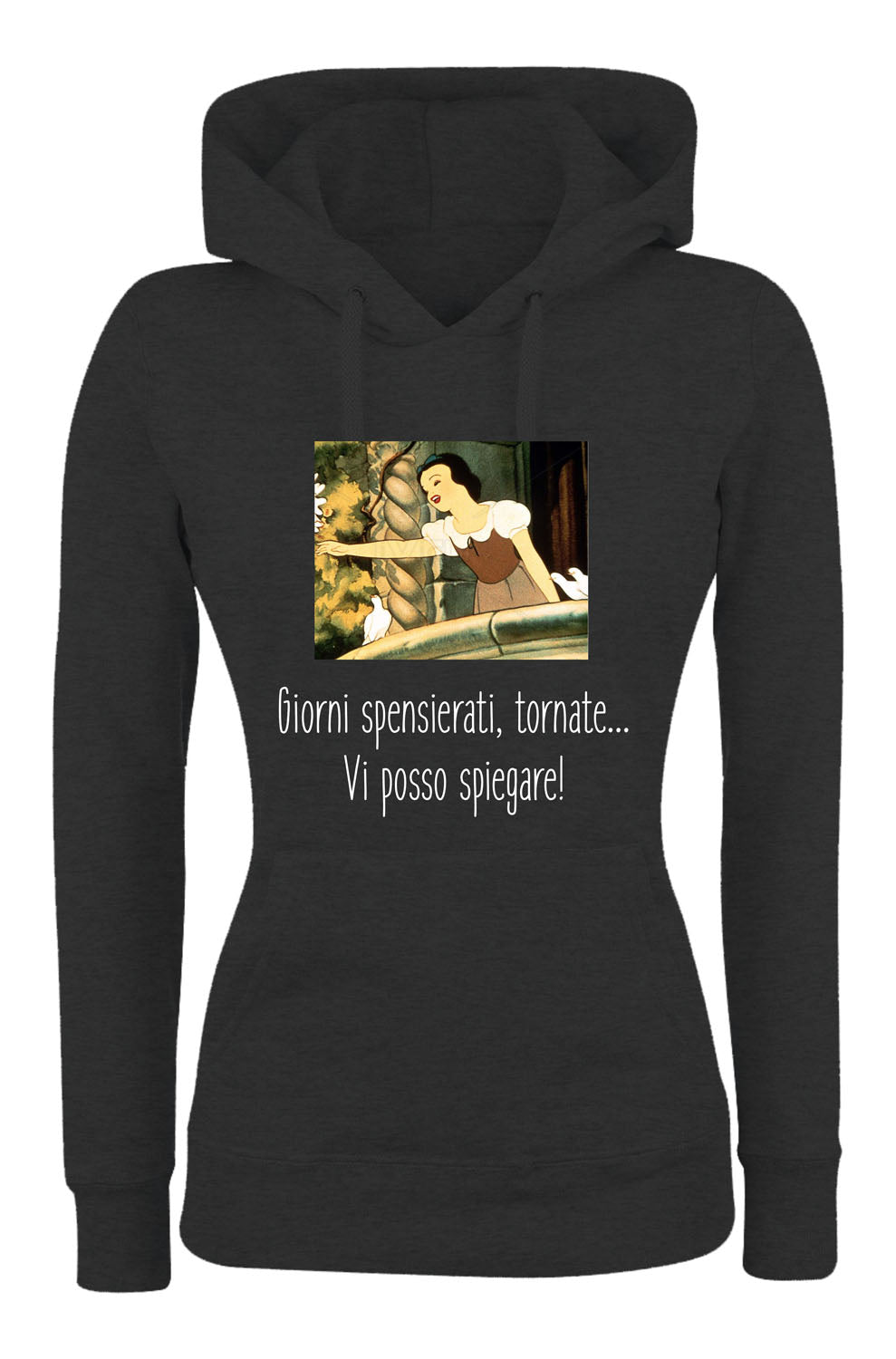 Felpa con cappuccio DONNA & BAMBIN - BIANCANEVE TI POSSO SPIEGARE - Super vestibilità Top qualità