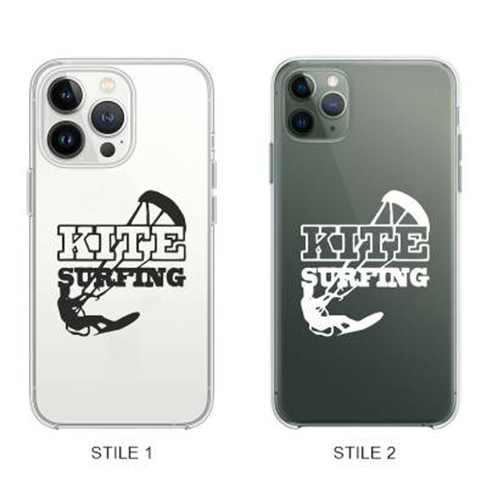 Cover Compatibile Con Tutti i Modelli iPhone - KITE SURF - Trasparente UltraSottili AntiGraffio Antiurto Case Custodia Marca