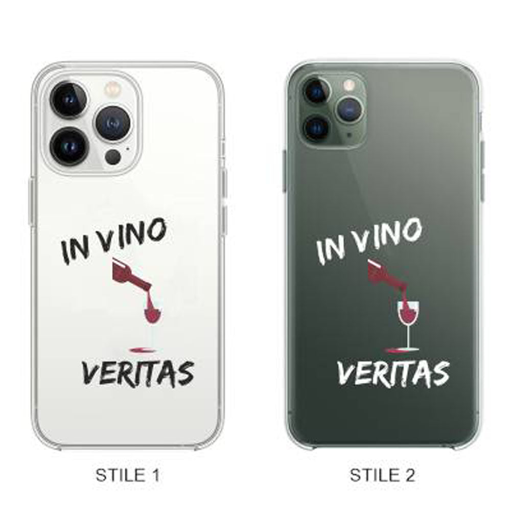 Cover Compatibile Con Tutti i Modelli iPhone - IN VINO VERITAS - Trasparente UltraSottili AntiGraffio Antiurto Case Custodia Marca