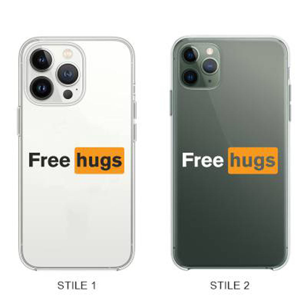 Cover Compatibile Con Tutti i Modelli iPhone - FREE HUGS - Trasparente UltraSottili AntiGraffio Antiurto Case Custodia Marca