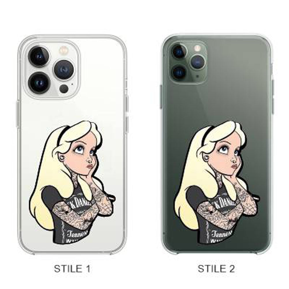 Cover Compatibile Con Tutti i Modelli iPhone - ALICE IN WONDERLAND PUNK - Trasparente UltraSottili AntiGraffio Antiurto Case Custodia Marca - Social Crazy