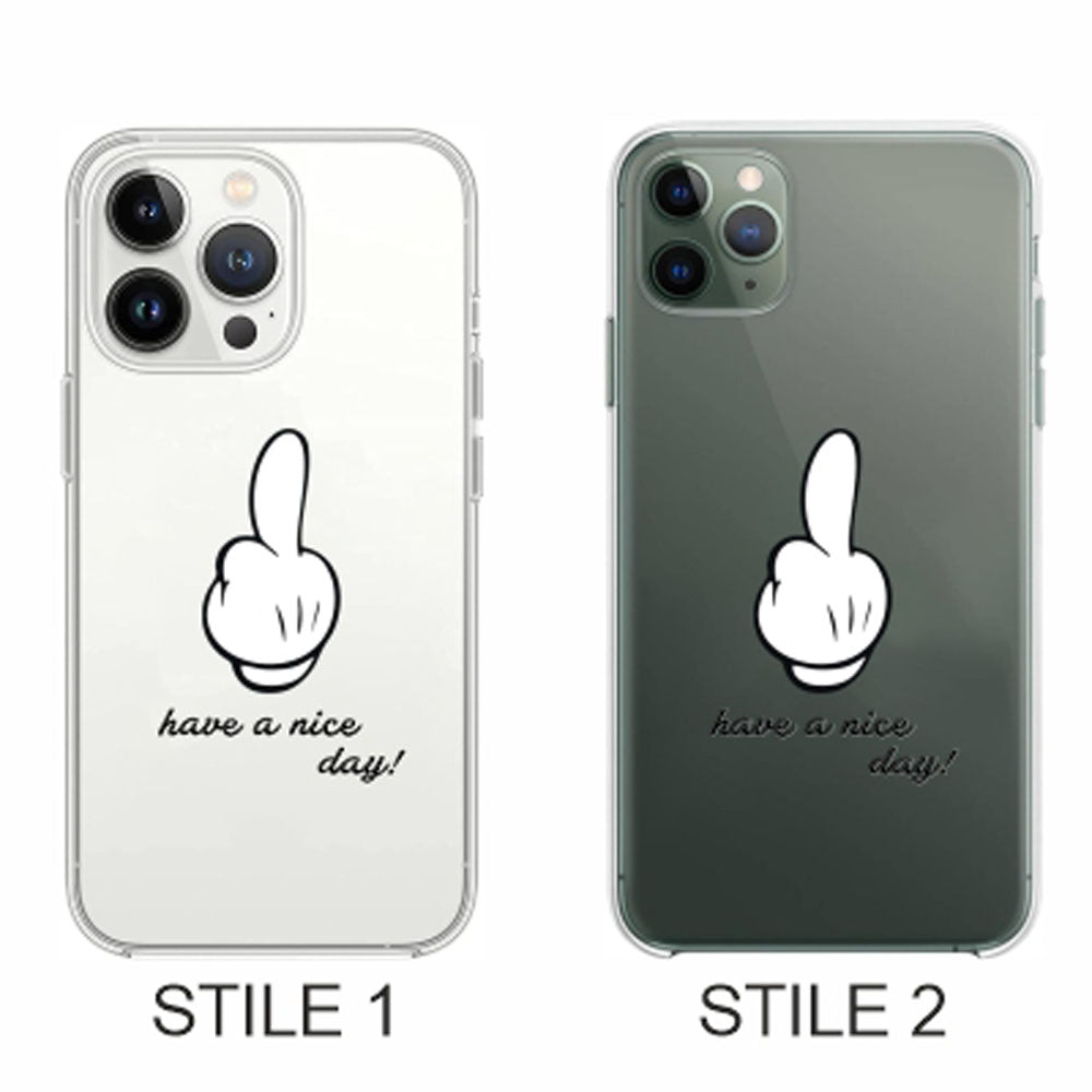 Cover Compatibile Con Tutti i Modelli iPhone - HAVE A NICE DAY - Trasparente UltraSottili AntiGraffio Antiurto Case Custodia Marca