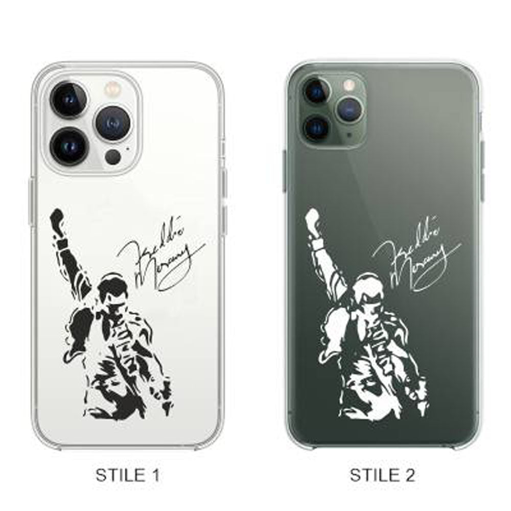Cover Compatibile Con Tutti i Modelli iPhone - FREDDY MERCURY - Trasparente UltraSottili AntiGraffio Antiurto Case Custodia Marca