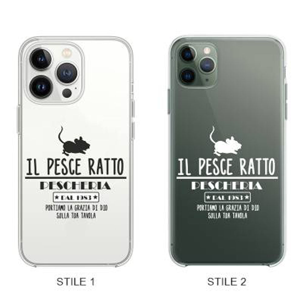 Cover Compatibile Con Tutti i Modelli iPhone - IL PESCE RATTO - Trasparente UltraSottili AntiGraffio Antiurto Case Custodia Marca