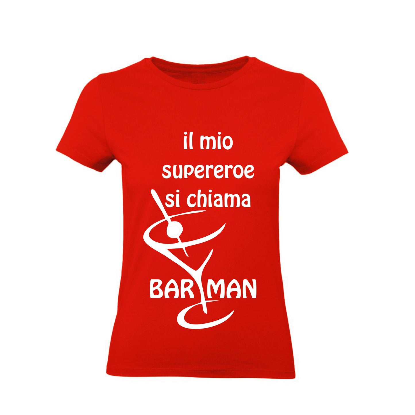 T-Shirt Uomo, Donna & Bambino - IL MIO SUPEREROE SI CHIAMA BARMAN - Maglietta Maglia Tshirt Super vestibilità Top qualità