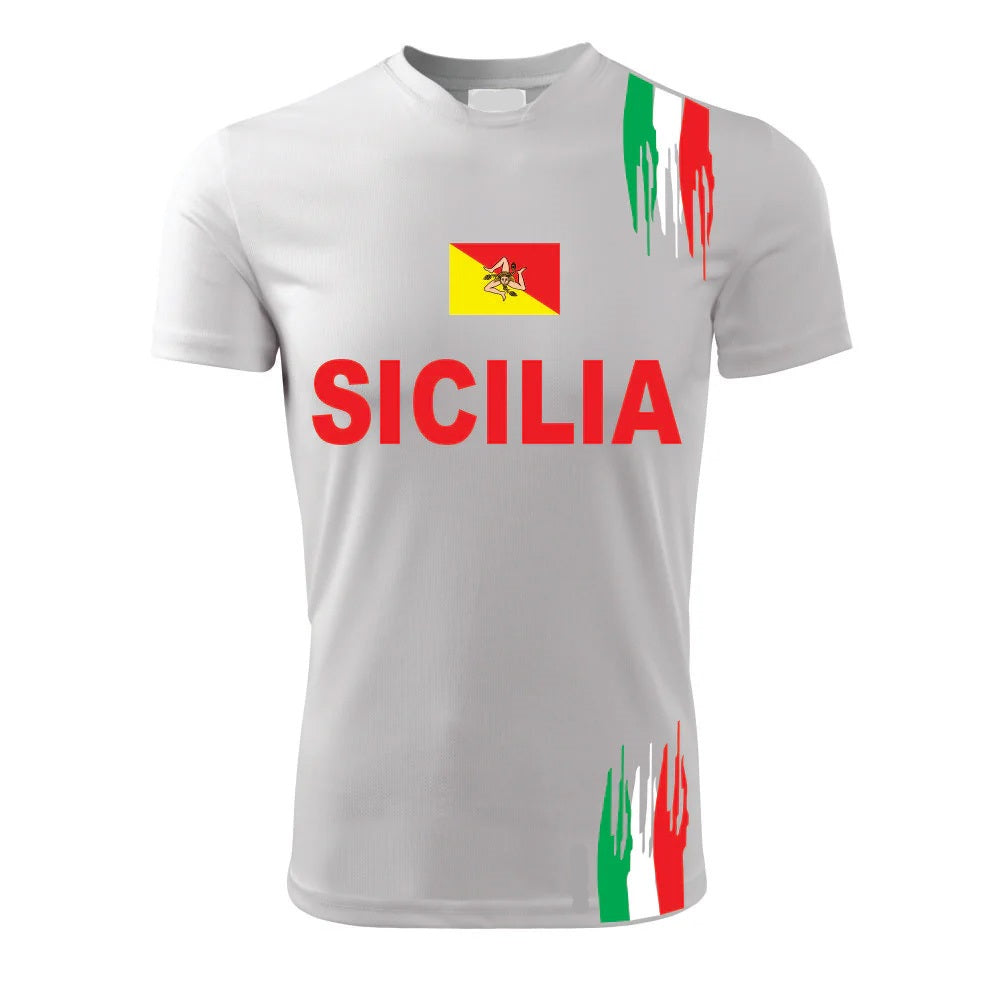 T-Shirt PADEL in Tessuto Dry Fit UNISEX - SICILIA - Elasticizzato e Traspirante Maglietta Maglia Sport Super vestibilità Top qualità