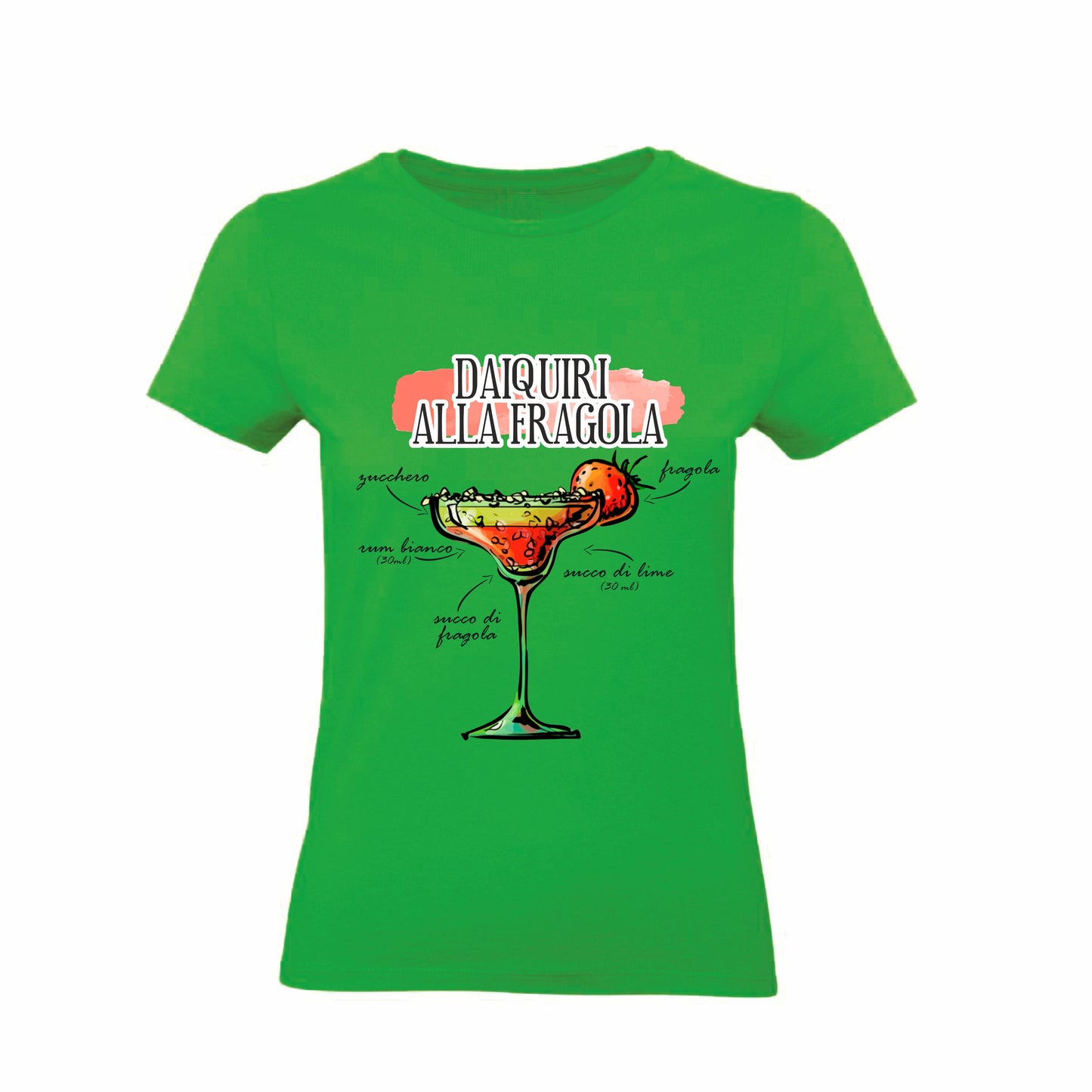 T-Shirt Uomo, Donna & Bambino - DAIQUIRI ALLA FRAGOLA - Maglietta Maglia Tshirt Super vestibilità Top qualità