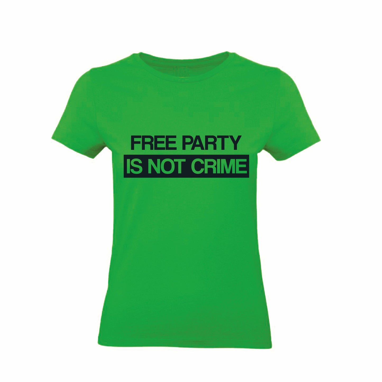 T-Shirt Uomo, Donna & Bambino - FREE PARTY IS NOT A CRIME - Maglietta Maglia Tshirt Super vestibilità Top qualità