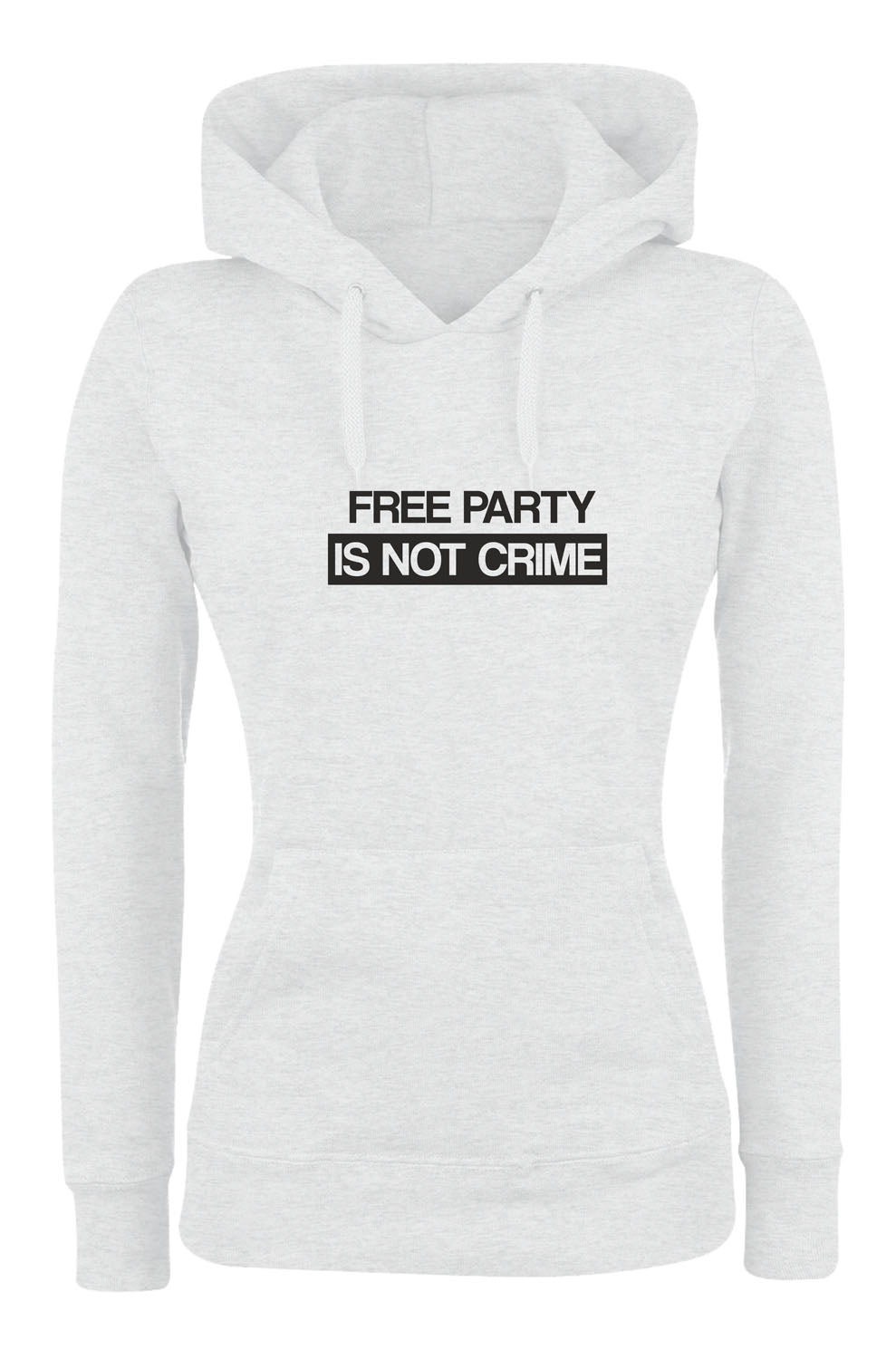 Felpa con cappuccio UOMO, DONNA & BAMBIN - FREE PARTY IS NOT A CRIME - Super vestibilità Top qualità