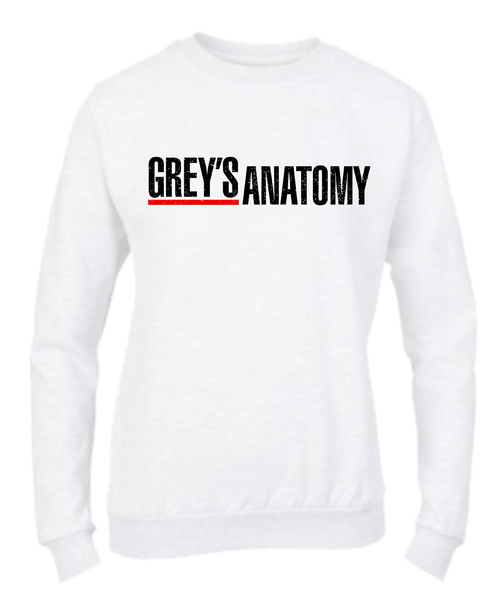 Felpa Girocollo UOMO, DONNA & BAMBIN - GREY'S ANATOMY LOGO - Super vestibilità Top qualità