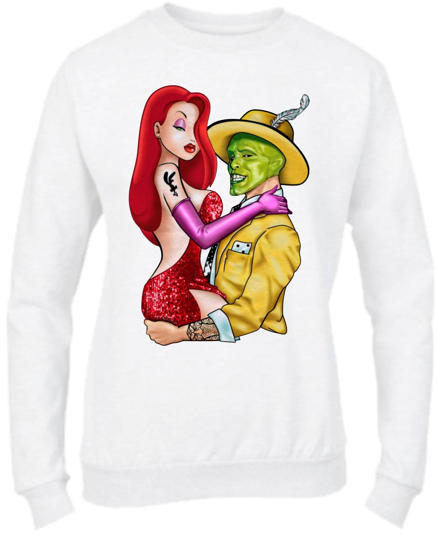 Felpa Girocollo UOMO, DONNA & BAMBIN - JESSICA RABBIT E THE MASK - Super vestibilità Top qualità