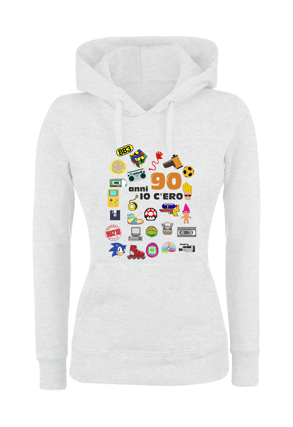 Felpa con cappuccio UOMO, DONNA & BAMBIN - ANNI 90 - Super vestibilità Top qualità - Social Crazy