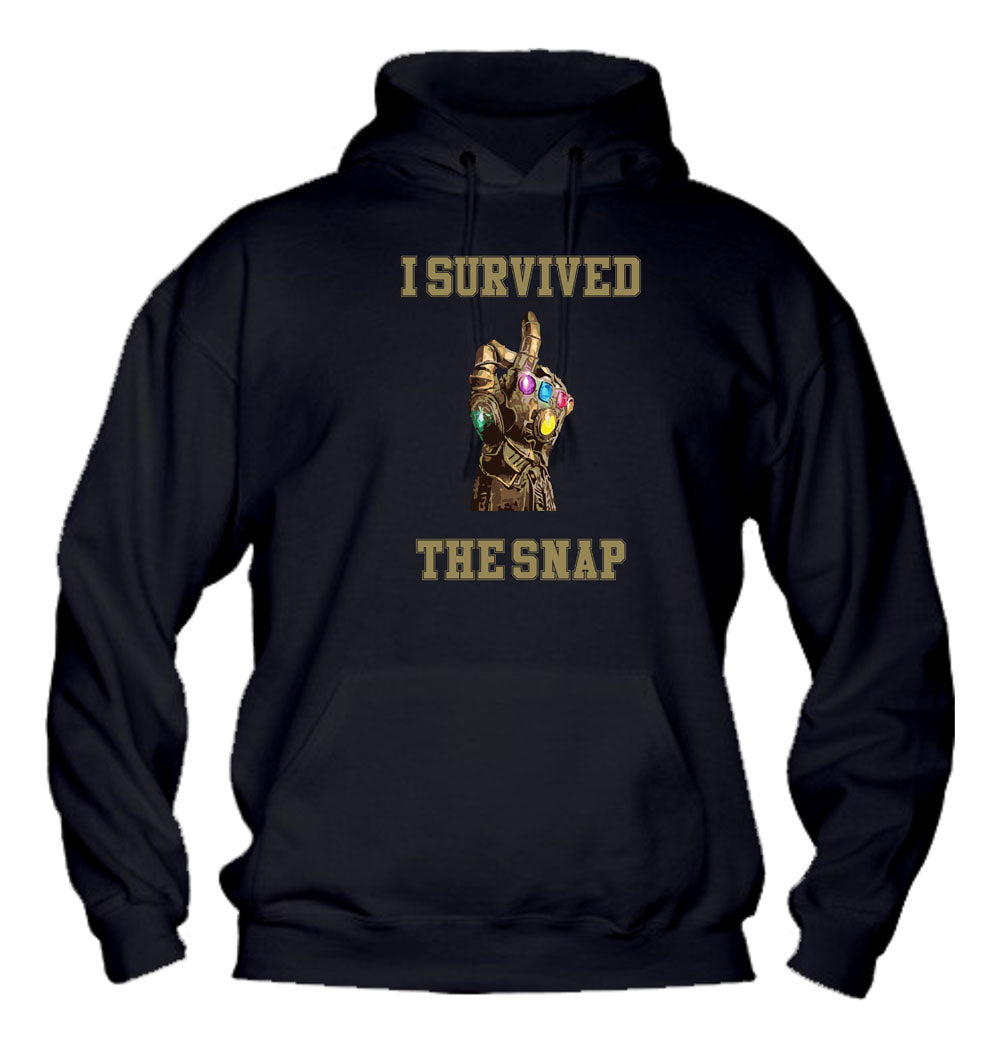 Felpa con cappuccio UOMO, DONNA & BAMBIN - I SURVIVED THE SNAP - Super vestibilità Top qualità