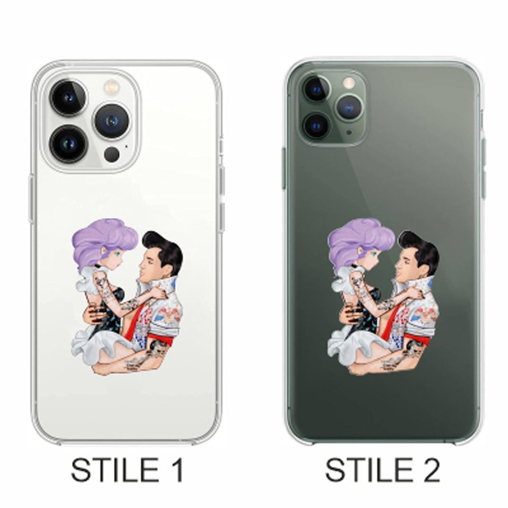 Cover Compatibile Con Tutti i Modelli iPhone - ELVIS E CREAMY- Trasparente UltraSottili AntiGraffio Antiurto Case Custodia Marca