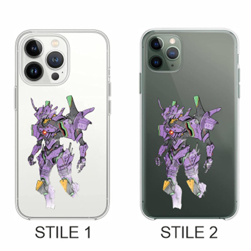 Cover Compatibile Con Tutti i Modelli iPhone - EVA 01 - Trasparente UltraSottili AntiGraffio Antiurto Case Custodia Marca