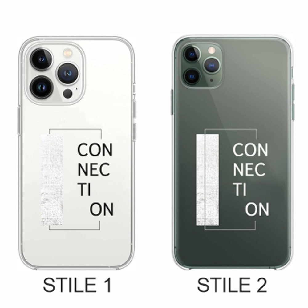 Cover Compatibile Con Tutti i Modelli iPhone - CONNECTION - Trasparente UltraSottili AntiGraffio Antiurto Case Custodia Marca