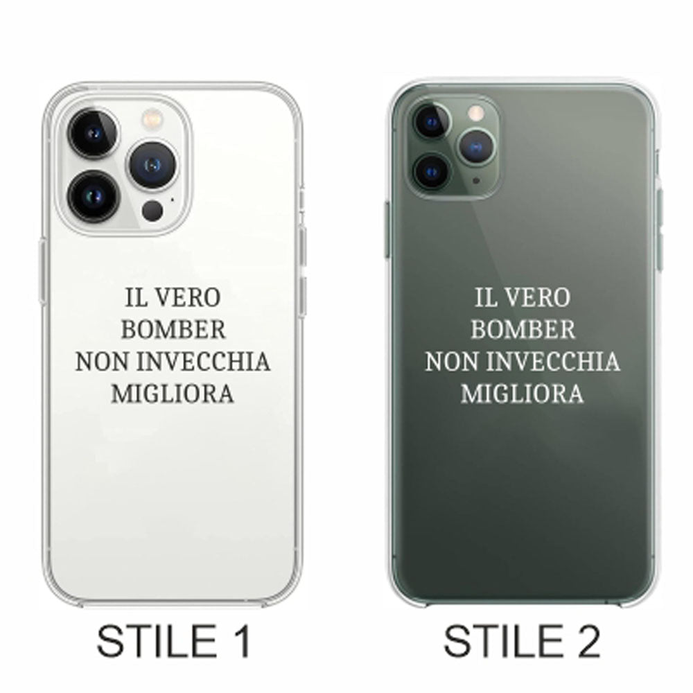 Cover Compatibile Con Tutti i Modelli iPhone - IL VERO BOMBER - Trasparente UltraSottili AntiGraffio Antiurto Case Custodia Marca