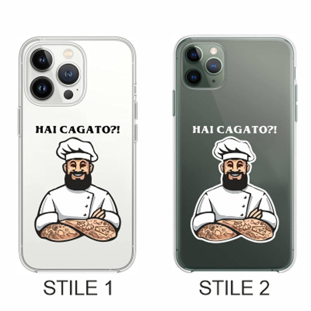 Cover Compatibile Con Tutti i Modelli iPhone - HAI CAGATO - Trasparente UltraSottili AntiGraffio Antiurto Case Custodia Marca