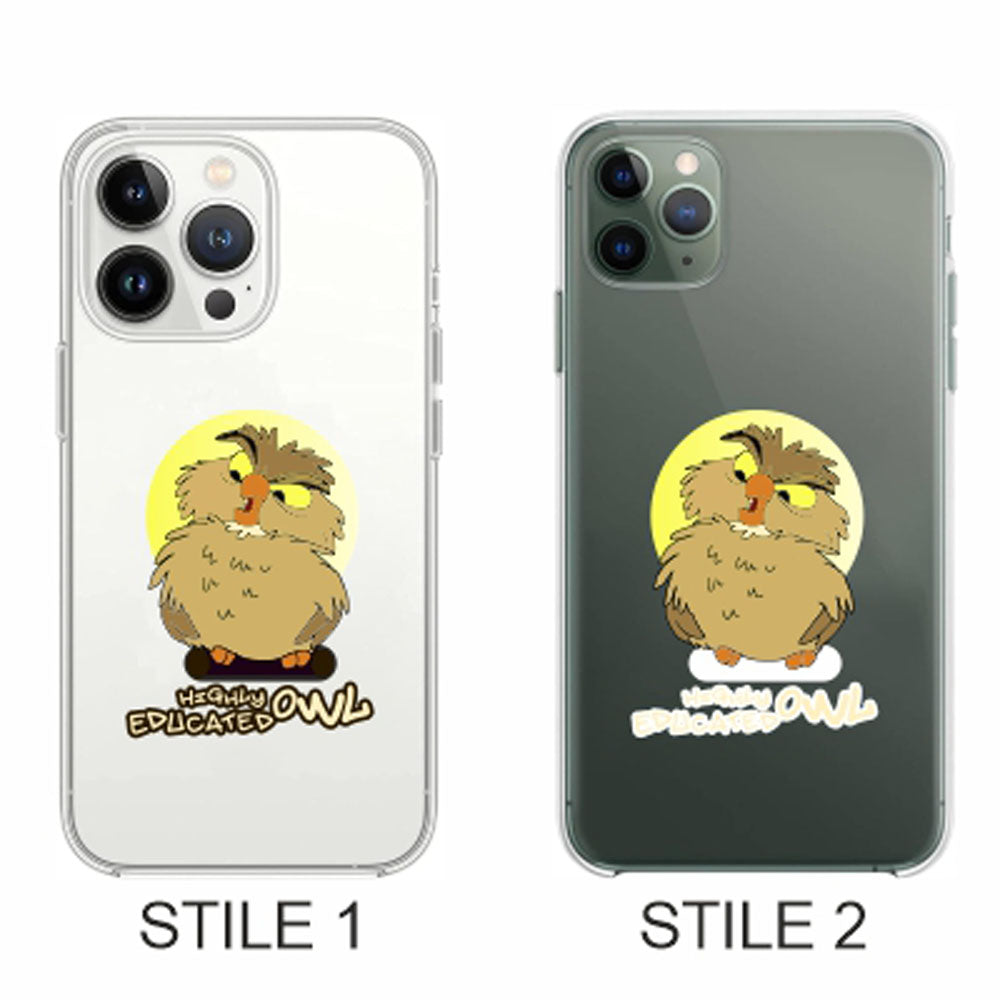 Cover Compatibile Con Tutti i Modelli iPhone - HIGHLY EDUCATED OWL - Trasparente UltraSottili AntiGraffio Antiurto Case Custodia Marca