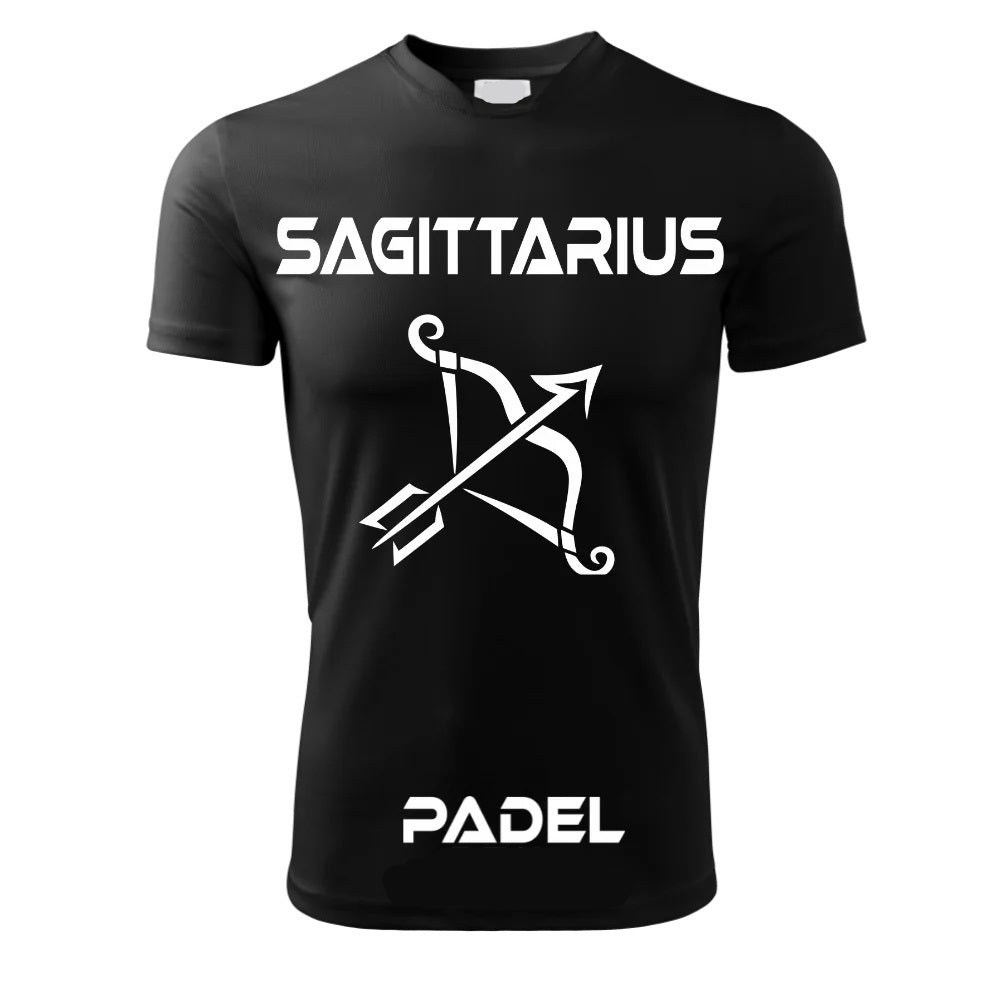 T-Shirt PADEL in Tessuto Dry Fit UNISEX - SAGITTARIO - Elasticizzato e Traspirante Maglietta Maglia Sport Super vestibilità Top qualità