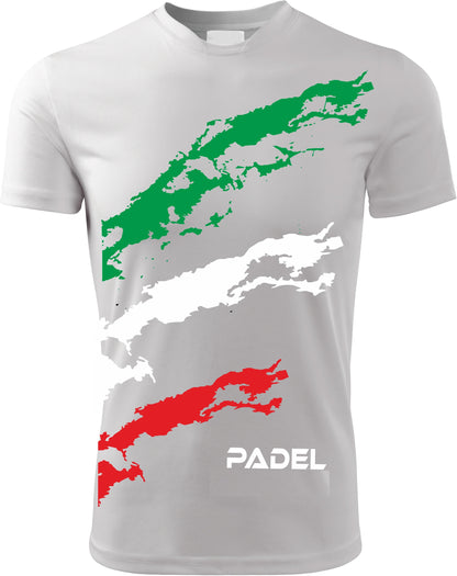 T-Shirt PADEL in Tessuto Dry Fit UNISEX - Schizzi Italia - Elasticizzato e Traspirante Maglietta Maglia Sport Super vestibilità Top qualità