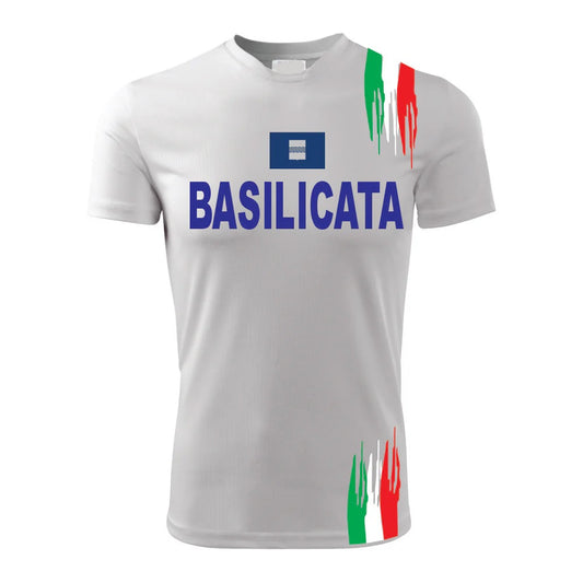 T-Shirt PADEL in Tessuto Dry Fit UNISEX - BASILICATA - Elasticizzato e Traspirante Maglietta Maglia Sport Super vestibilità Top qualità