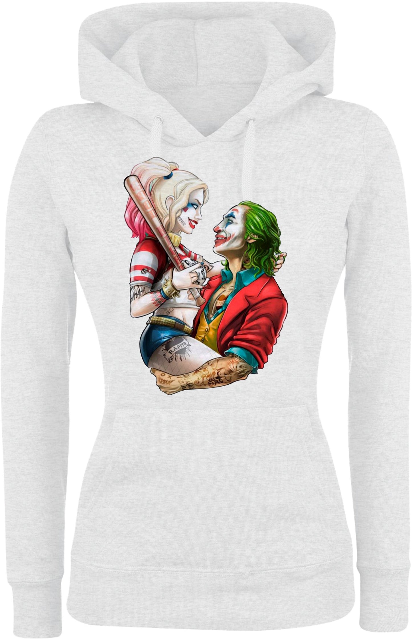Felpa con cappuccio UOMO, DONNA & BAMBIN - HARLEY E JOKER - Super vestibilità Top qualità