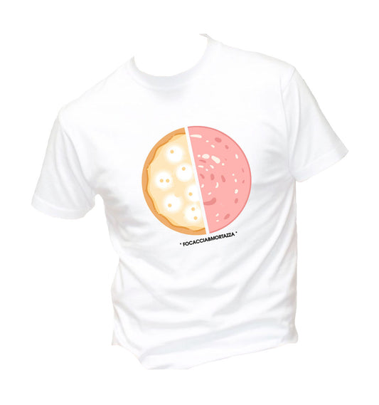 T-Shirt Uomo, Donna & Bambino - FOCACCIA E MORTAZZA - Maglietta Maglia Tshirt Super vestibilità Top qualità