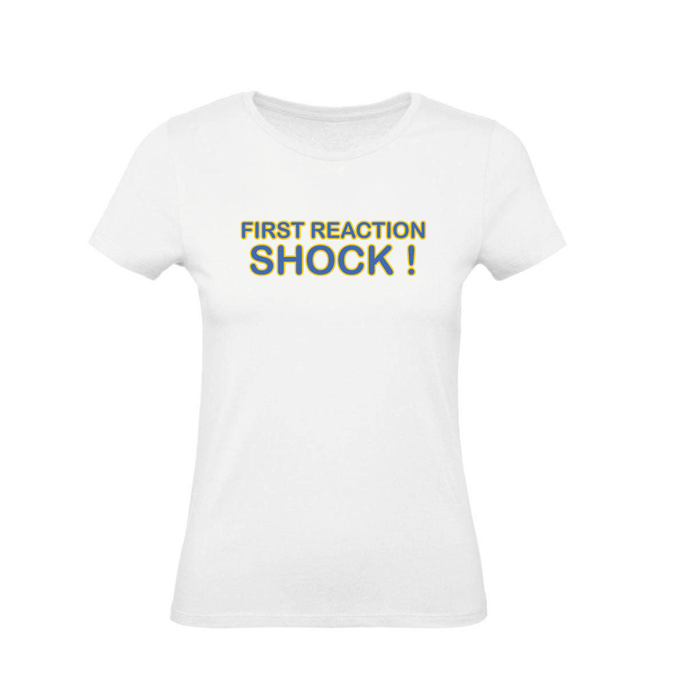 T-Shirt Uomo, Donna & Bambino - FIRST REACTION SHOCK - Maglietta Maglia Tshirt Super vestibilità Top qualità - Social Crazy