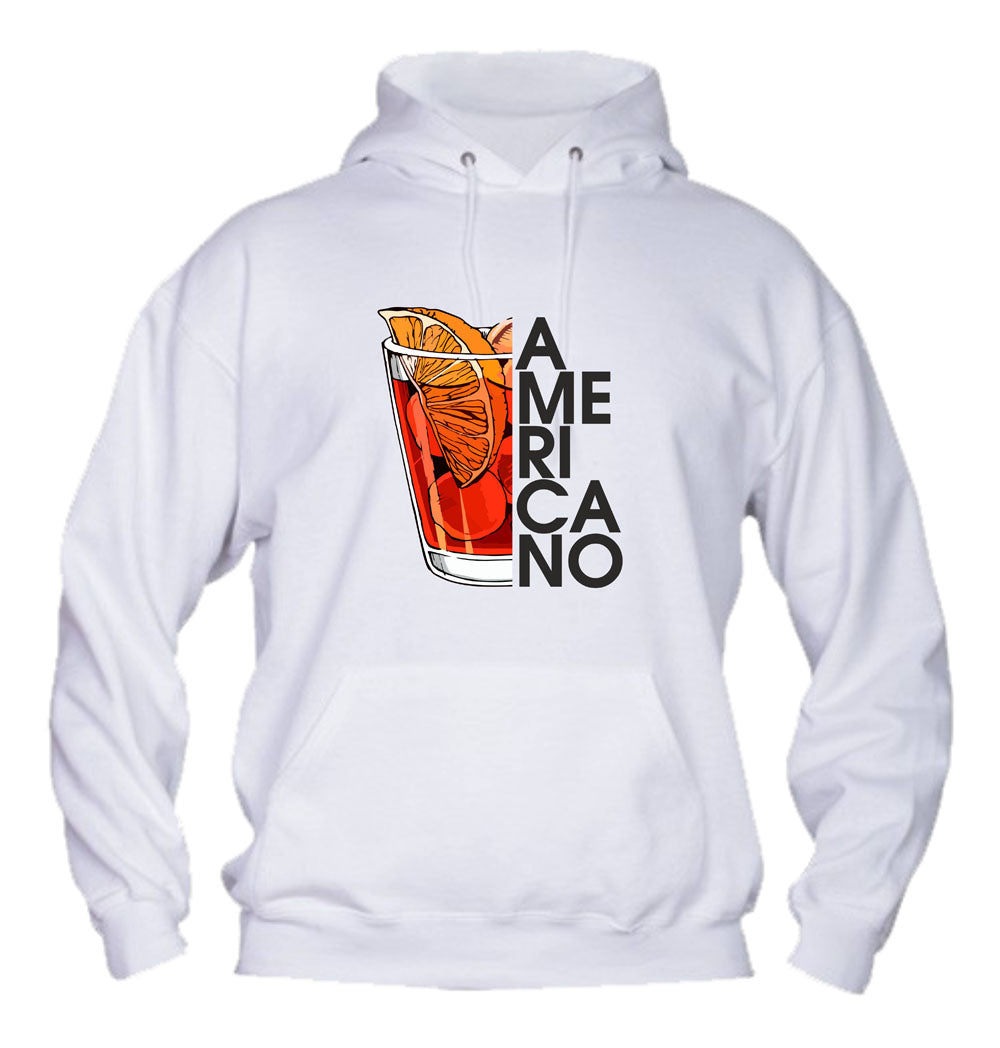 Felpa con cappuccio UOMO, DONNA & BAMBIN - AMERICANO COCKTAIL - Super vestibilità Top qualità - Social Crazy