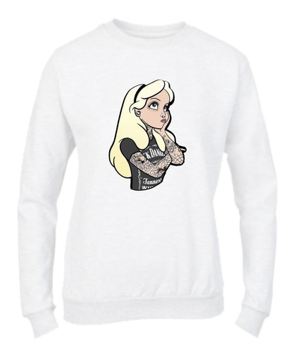 Felpa Girocollo UOMO, DONNA & BAMBIN - ALICE IN WONDERLAND PUNK - Super vestibilità Top qualità - Social Crazy