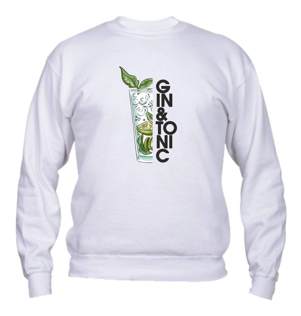 Felpa Girocollo UOMO, DONNA & BAMBIN - GIN E TONIC - Super vestibilità Top qualità