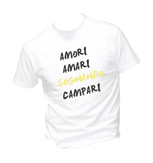 T-Shirt Uomo, Donna & Bambino - AMORI AMARI SOGNANDO CAMPARI - Maglietta Maglia Tshirt Super vestibilità Top qualità