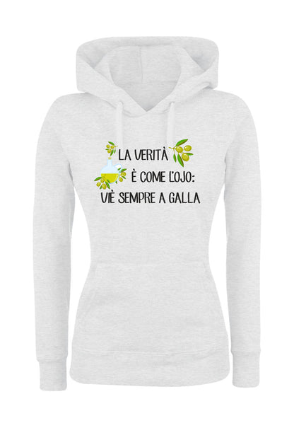 Felpa con cappuccio UOMO, DONNA & BAMBIN - LA VERITÀ È COME L'OJIO- Super vestibilità Top qualità