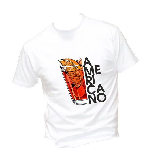 T-Shirt Uomo, Donna & Bambino - AMERICANO COCKTAIL - Maglietta Maglia Tshirt Super vestibilità Top qualità
