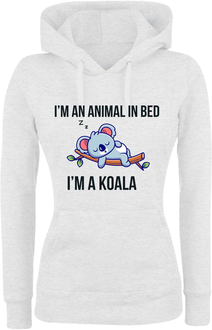 Felpa con cappuccio UOMO, DONNA & BAMBIN - I'M AN ANIMAL IN BED - Super vestibilità Top qualità