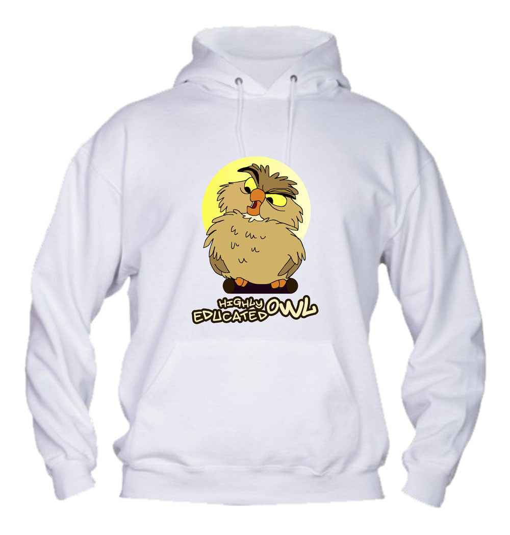 Felpa con cappuccio UOMO, DONNA & BAMBIN - HIGHLY EDUCATED OWL - Super vestibilità Top qualità