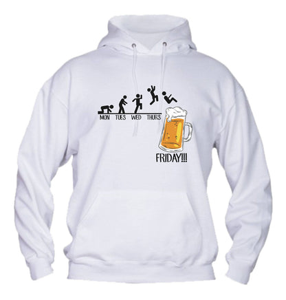 Felpa con cappuccio UOMO, DONNA & BAMBIN - FRIDAY BEER - Super vestibilità Top qualità