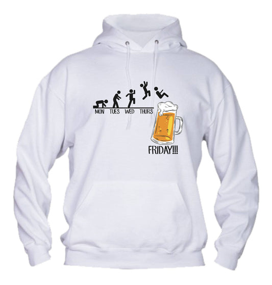 Felpa con cappuccio UOMO, DONNA & BAMBIN - FRIDAY BEER - Super vestibilità Top qualità