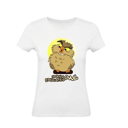 T-Shirt Uomo, Donna & Bambino - HIGHLY EDUCATED OWL  - Maglietta Maglia Tshirt Super vestibilità Top qualità