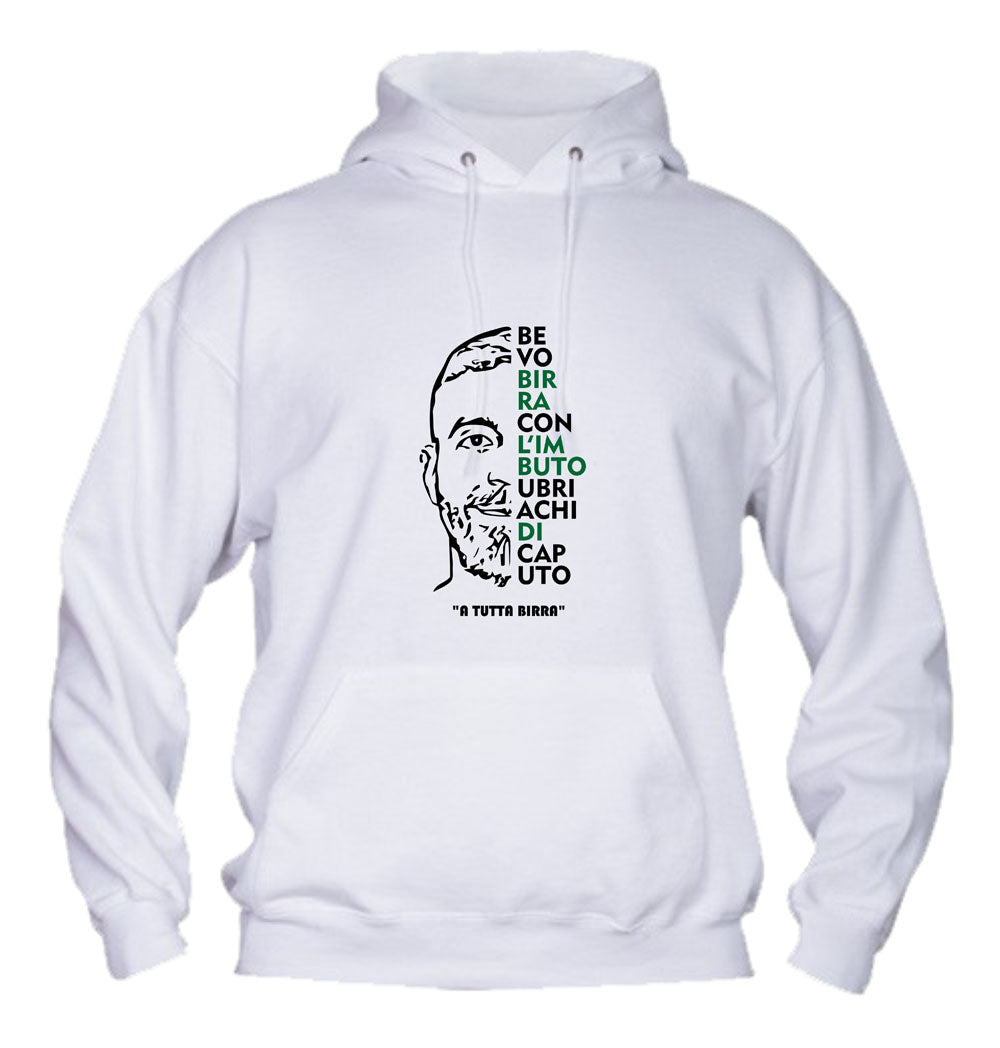 Felpa con cappuccio UOMO, DONNA & BAMBIN - A TUTTA BIRRA - Super vestibilità Top qualità - Social Crazy