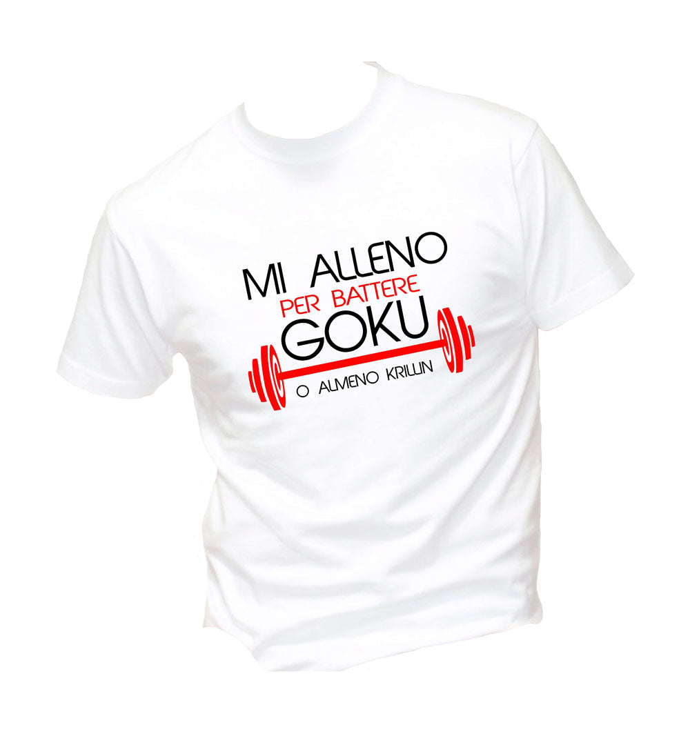 T-Shirt Uomo & Bambino - MI ALLENO PER BATTERE GOKU - Maglietta Maglia Tshirt Super vestibilità Top qualità