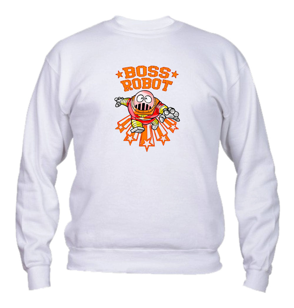 Felpa Girocollo UOMO, DONNA & BAMBIN - BOSS ROBOT - Super vestibilità Top qualità - Social Crazy