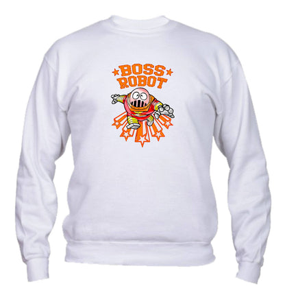 Felpa Girocollo UOMO, DONNA & BAMBIN - BOSS ROBOT - Super vestibilità Top qualità - Social Crazy