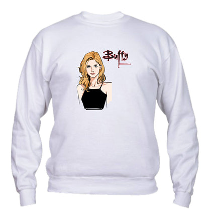Felpa Girocollo UOMO, DONNA & BAMBIN - BUFFY L'AMMAZZA VAMPIRI - Super vestibilità Top qualità - Social Crazy