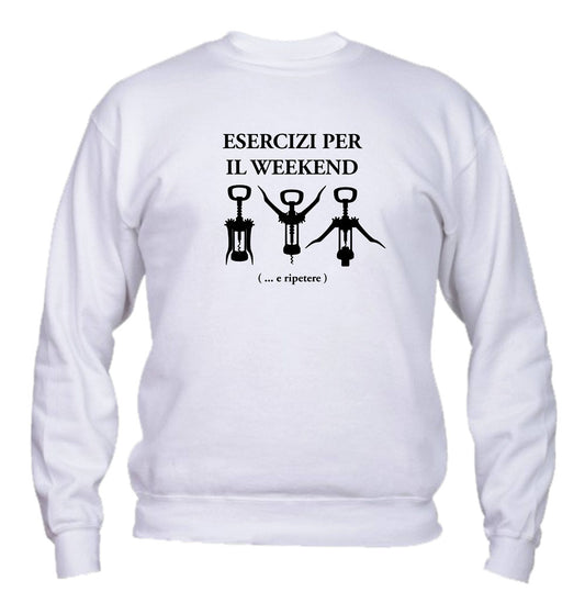 Felpa Girocollo UOMO, DONNA & BAMBIN - ESERCIZI PER IL WEEKEND - Super vestibilità Top qualità